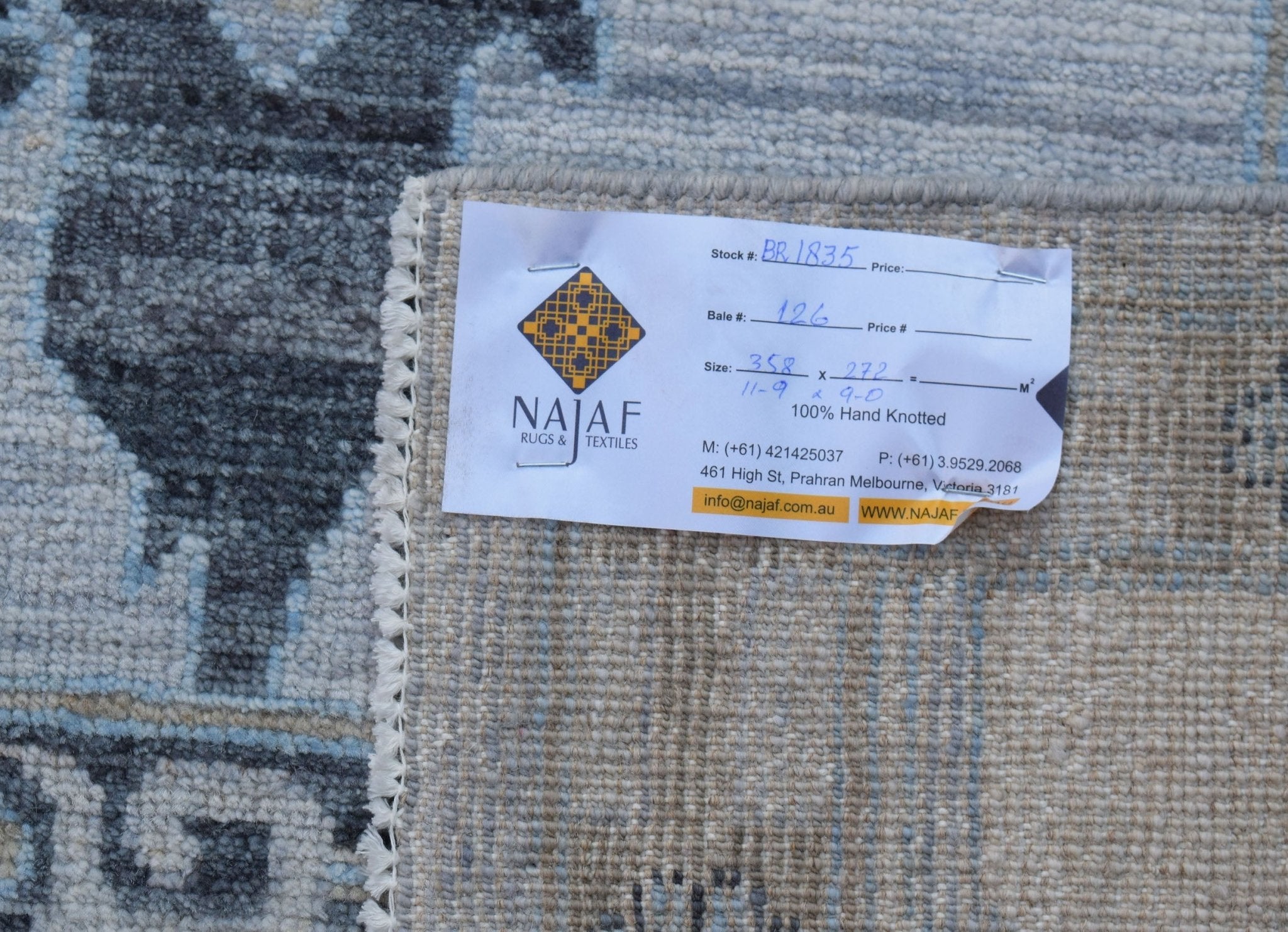 Handwoven Transitional Oushak Rug | 358 x 272 cm | 11'9" x 9' - Najaf Rugs & Textile