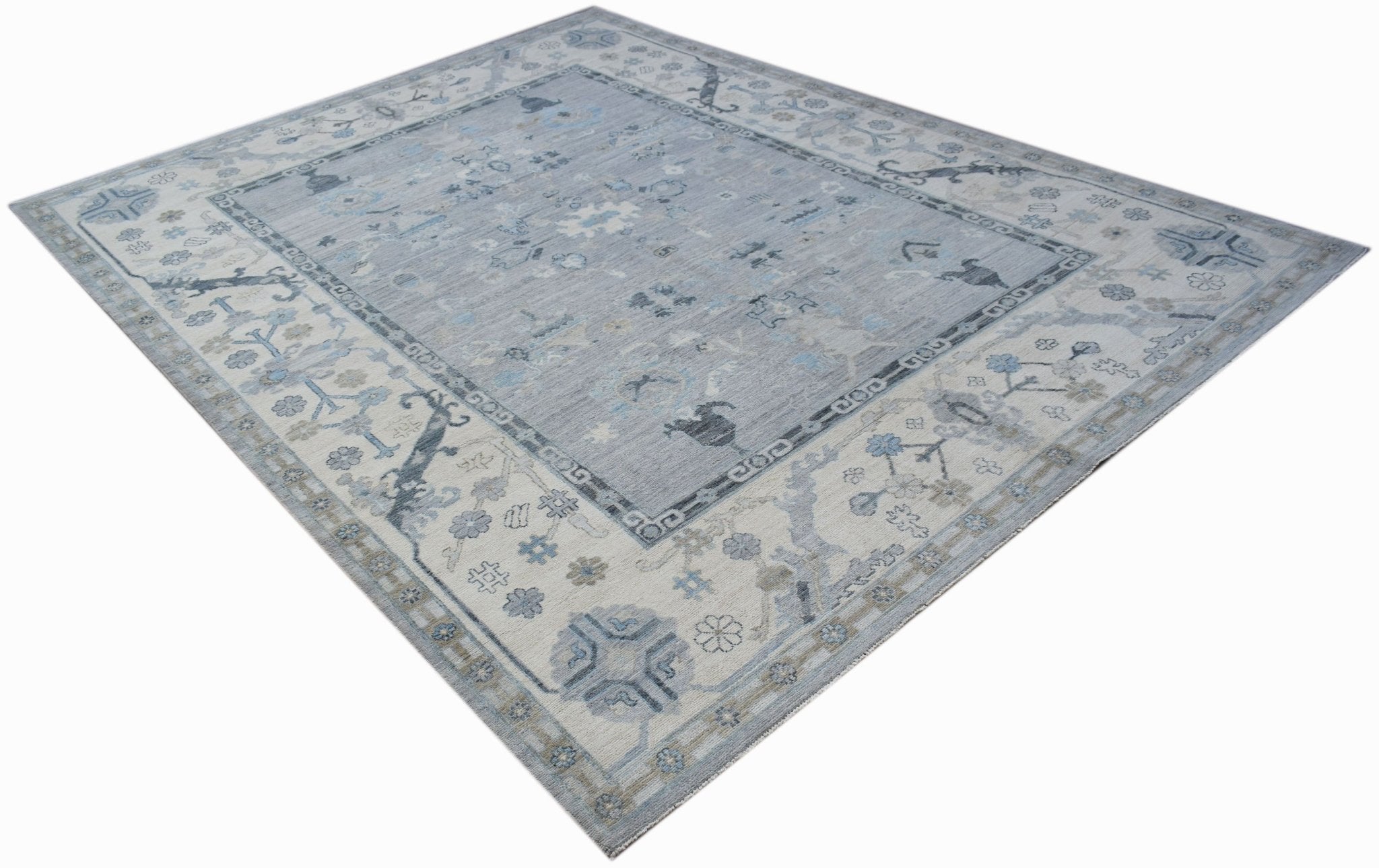 Handwoven Transitional Oushak Rug | 358 x 272 cm | 11'9" x 9' - Najaf Rugs & Textile