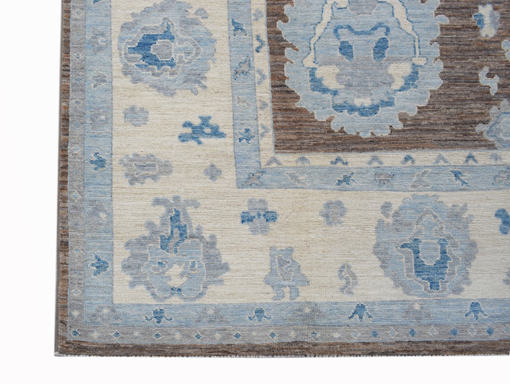 Handwoven Transitional Oushak Rug | 373 x 265 cm | 12'3" x 8'9" - Najaf Rugs & Textile