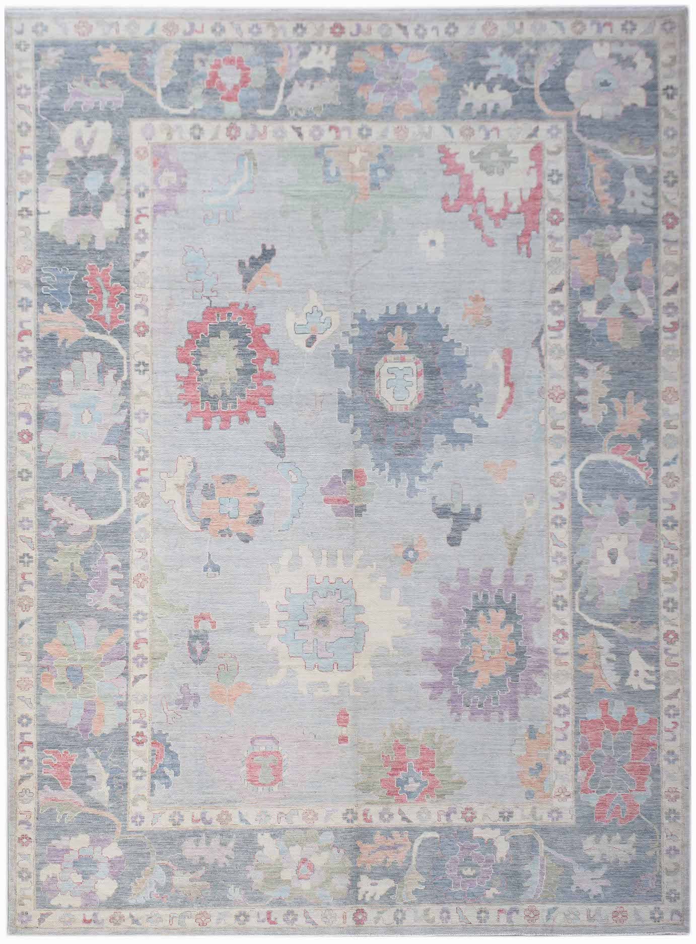 Handwoven Transitional Oushak Rug | 410 x 298 cm | 13'6" x 9'10" - Najaf Rugs & Textile