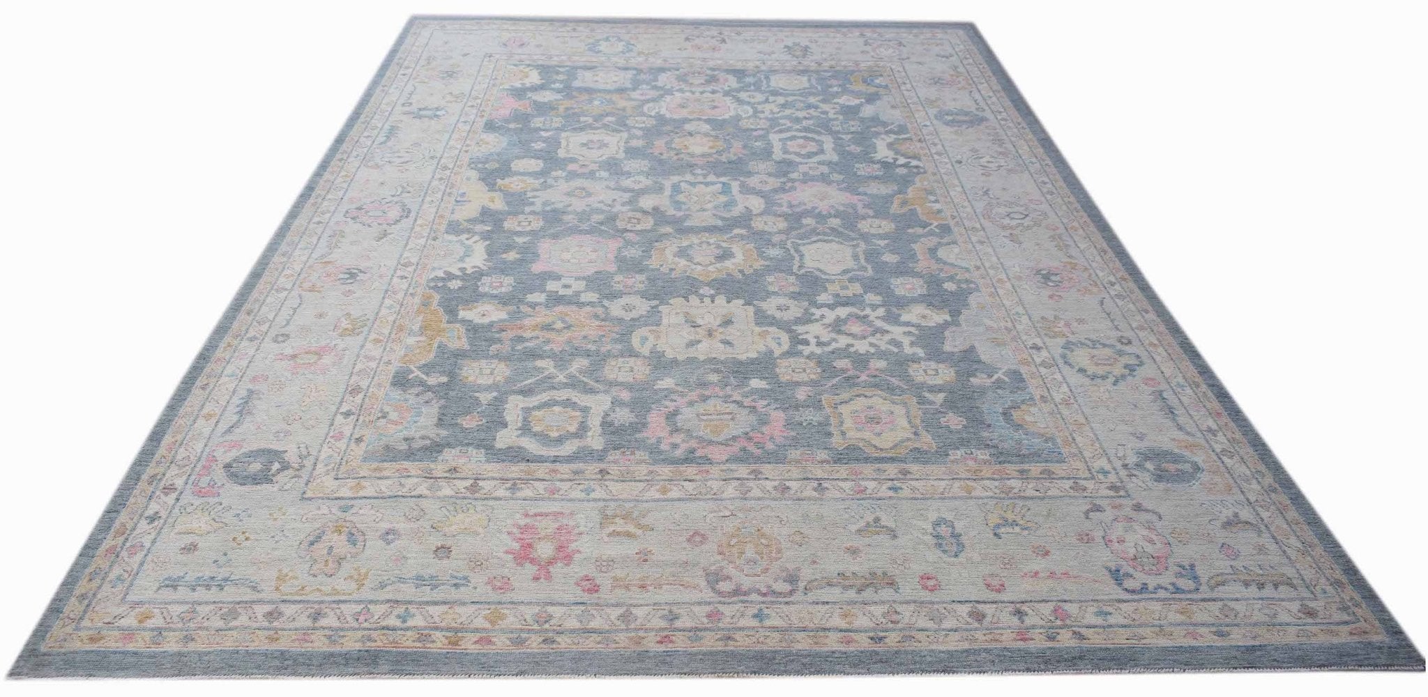 Handwoven Transitional Oushak Rug | 435 x 310 cm | 14'4" x 10'3" - Najaf Rugs & Textile