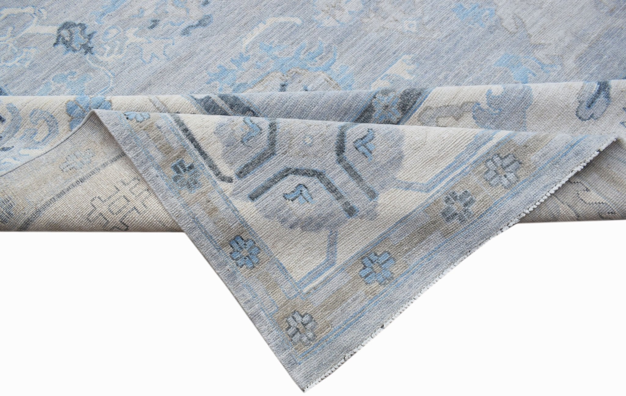 Handwoven Transitional Oushak Rug | 450 x 350 cm | 14'10" x 11'6" - Najaf Rugs & Textile