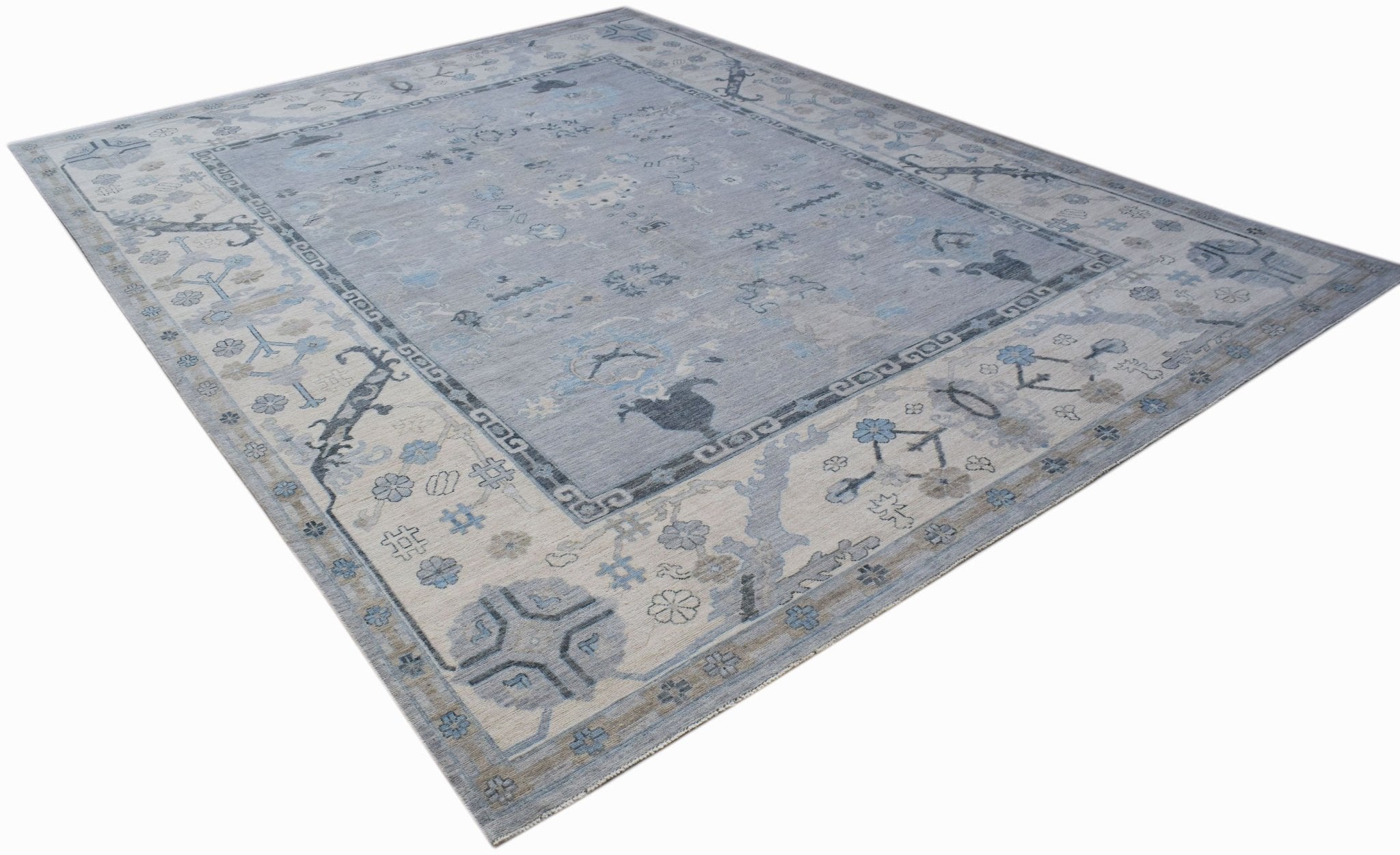 Handwoven Transitional Oushak Rug | 450 x 350 cm | 14'10" x 11'6" - Najaf Rugs & Textile