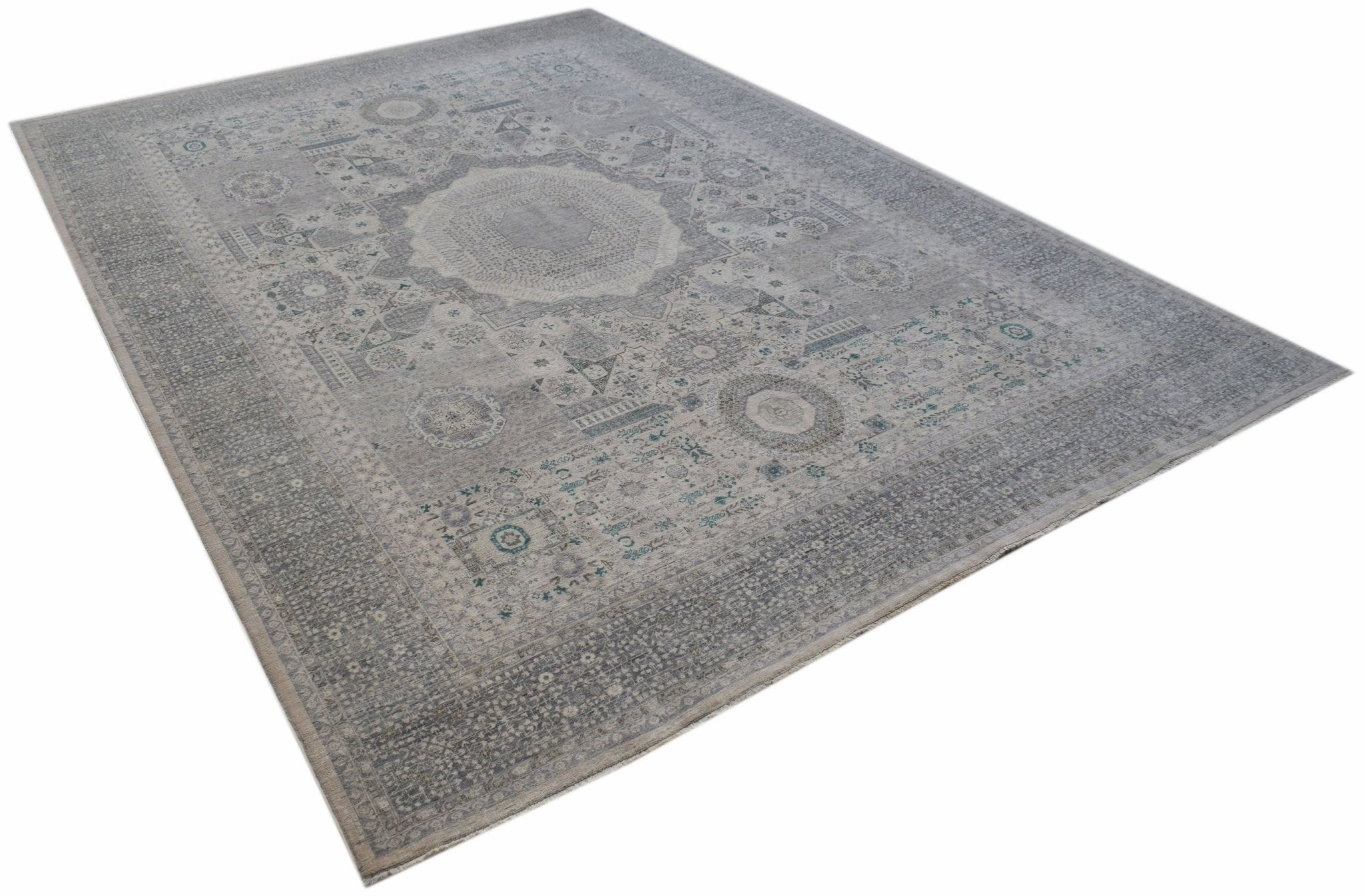 High Quality Handmade Transitional Mamluk Rug | 371 x 266 cm | 12'2" x 8'9" - Najaf Rugs & Textile