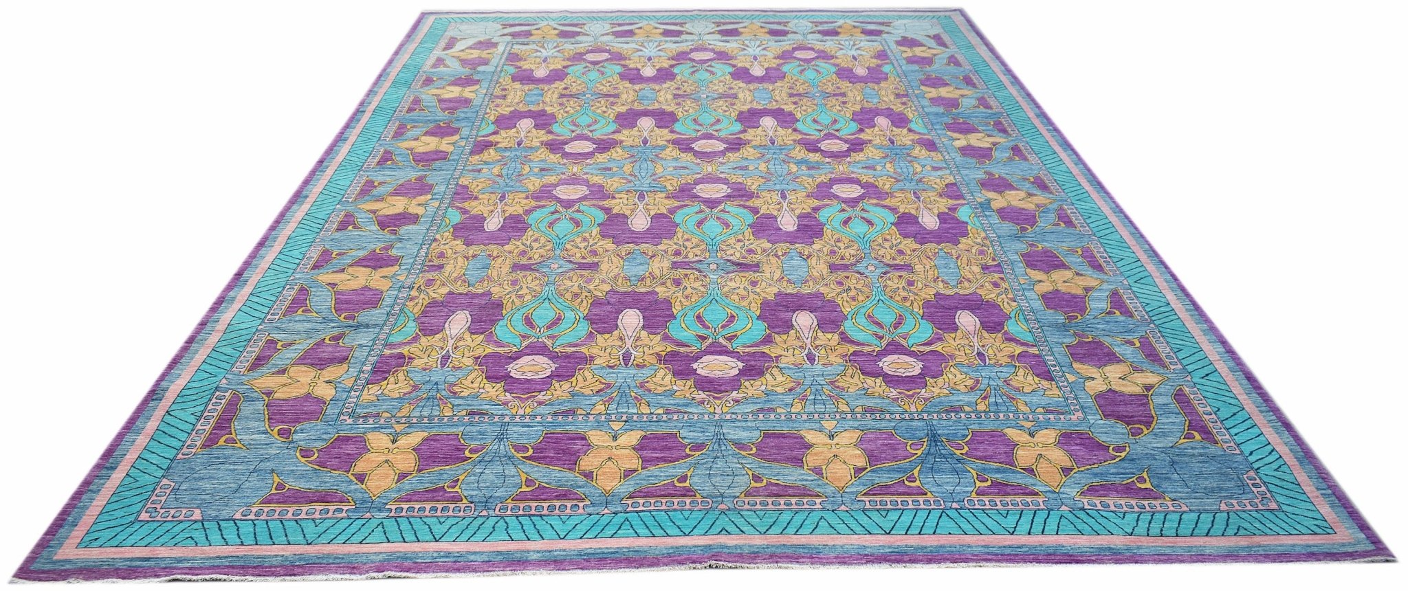 High Quality Handwoven Transitional Afghan Rug | 433 x 308 cm | 14'2" x 10'1" - Najaf Rugs & Textile