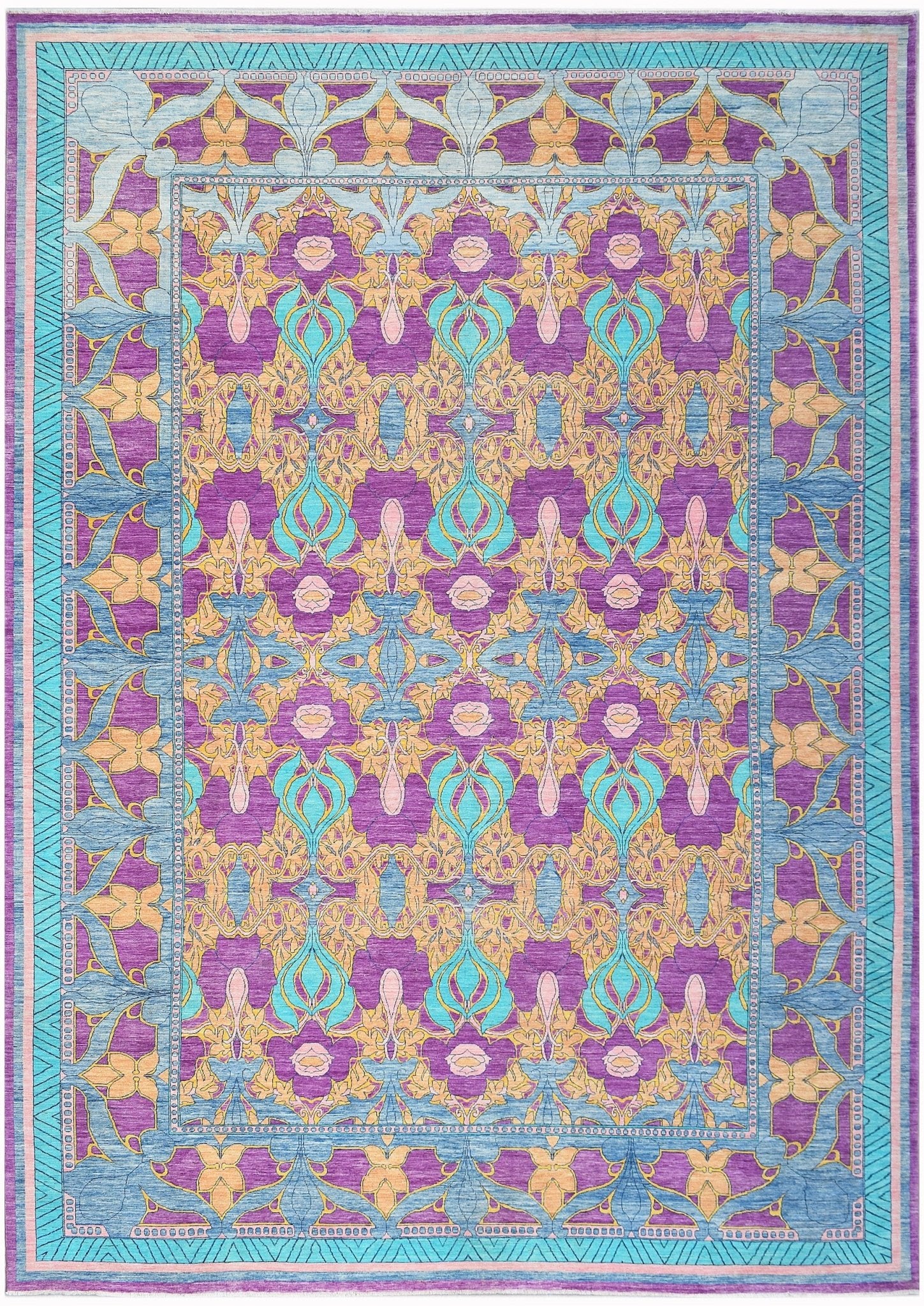 High Quality Handwoven Transitional Afghan Rug | 433 x 308 cm | 14'2" x 10'1" - Najaf Rugs & Textile