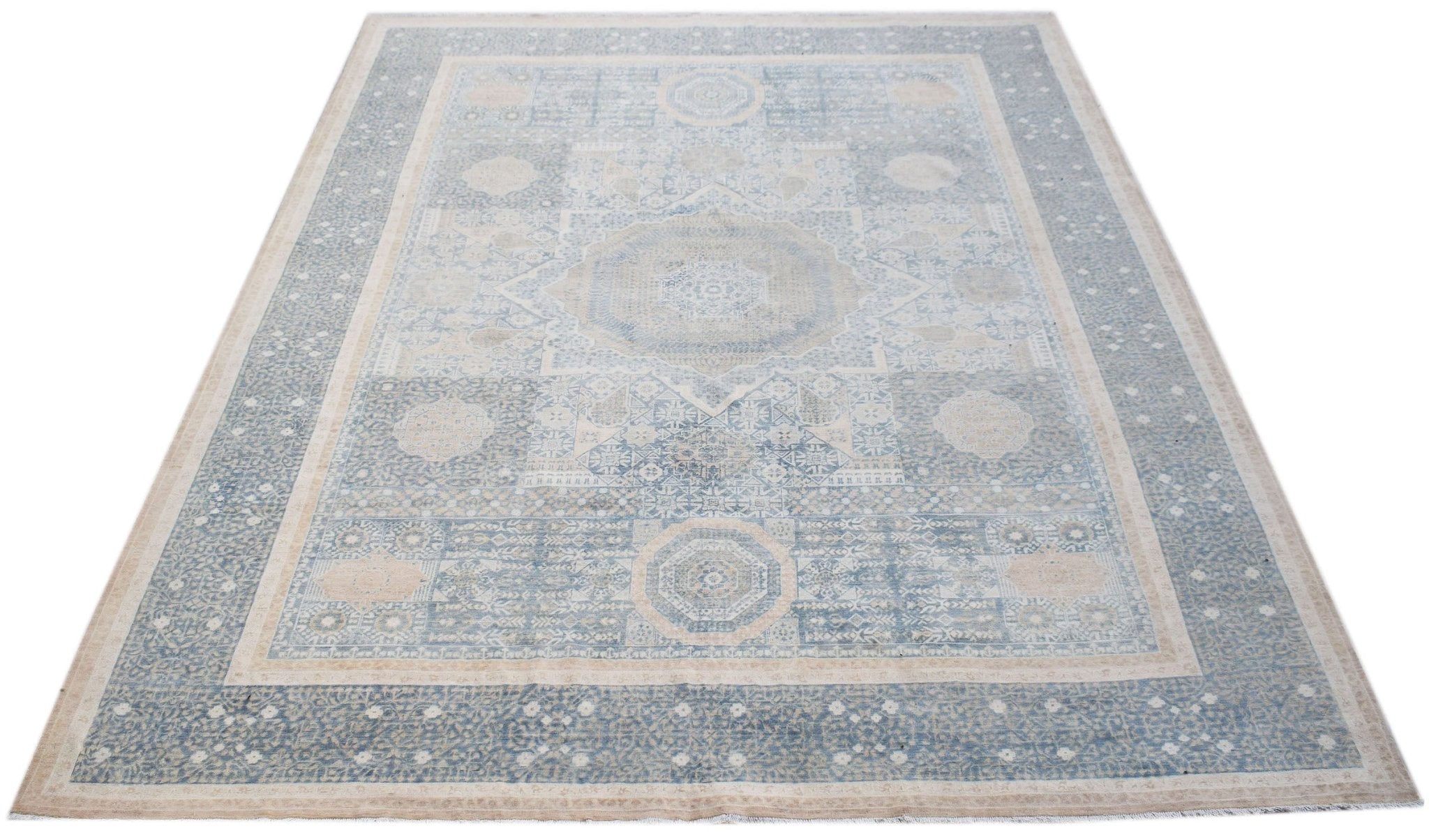 High Quality Handwoven Transitional Mamluk Rug | 359 x 266 cm | 11'10" x 8'9" - Najaf Rugs & Textile